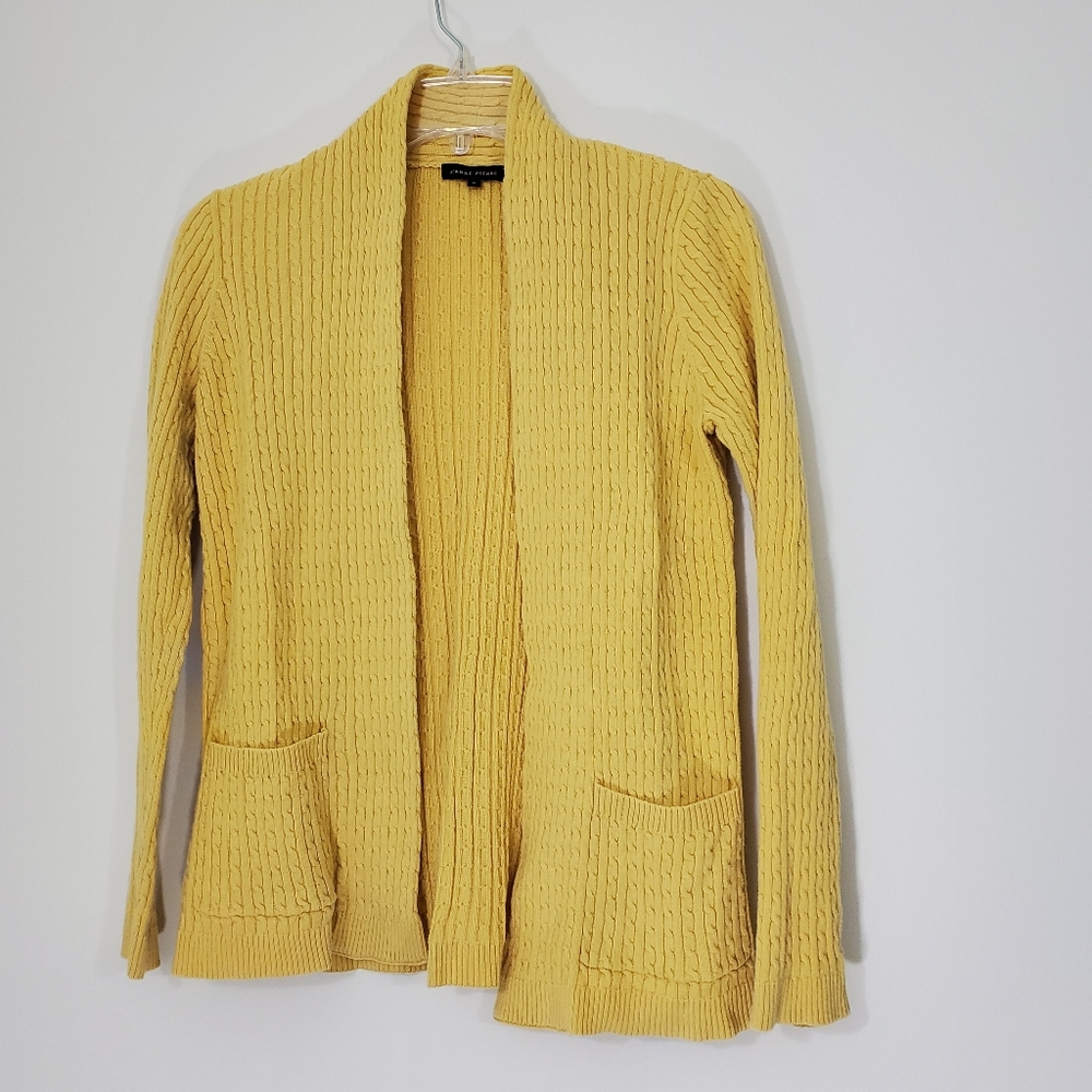 Jeanne Pierre Mustard  Cotton Sweater, Size Small